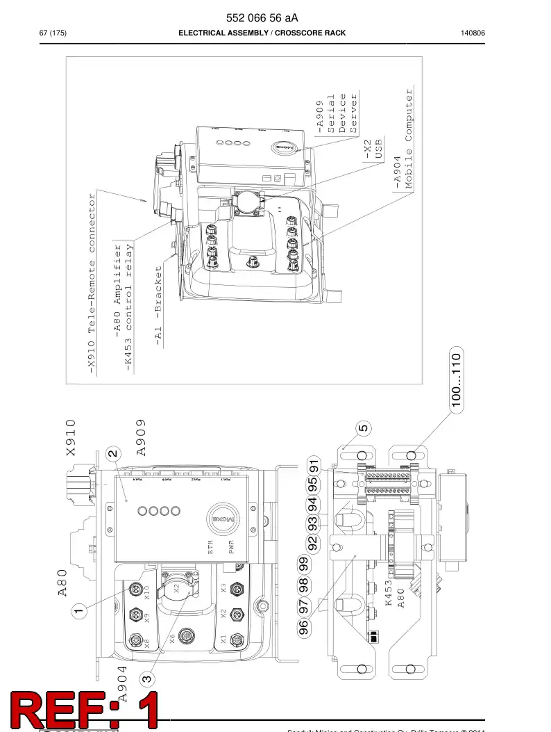 55203156 552 031 56 Programmed Electronic Assembly - Sandvik Technical Drawing