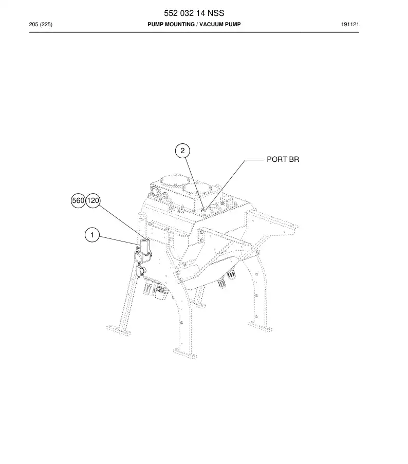 55203214 552 032 14 Pump mounting - Sandvik Technical Drawing