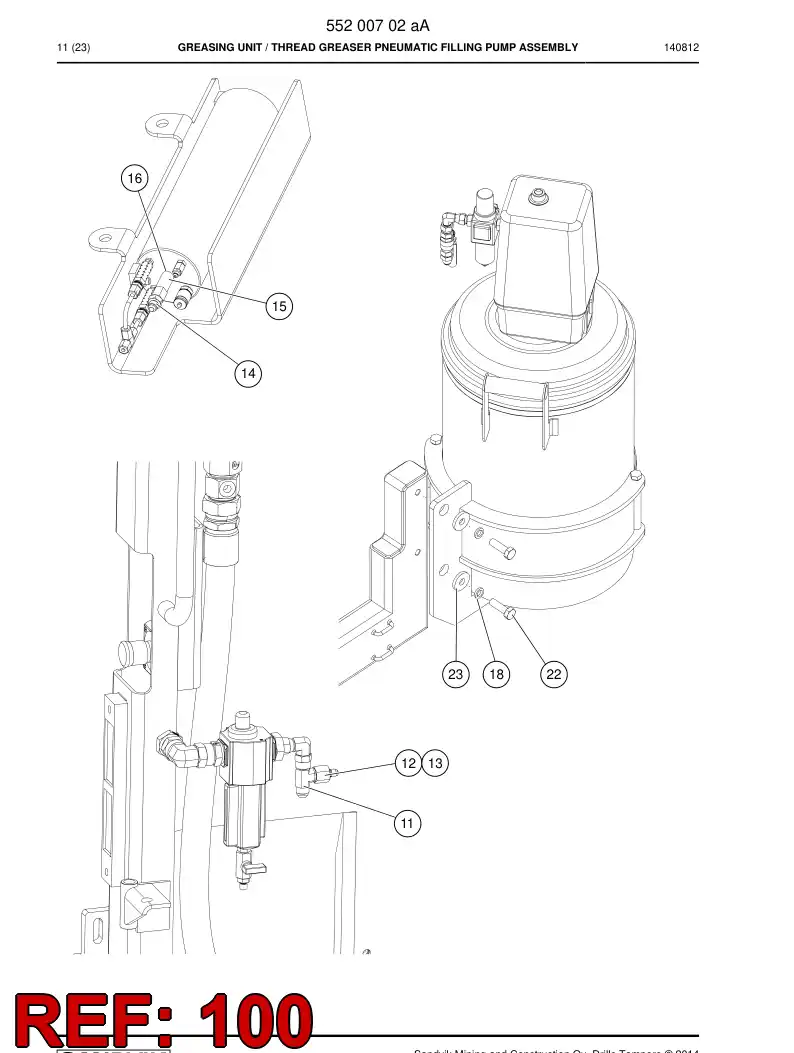 55203219e 552 032 19e Hosing Set - Sandvik Technical Drawing