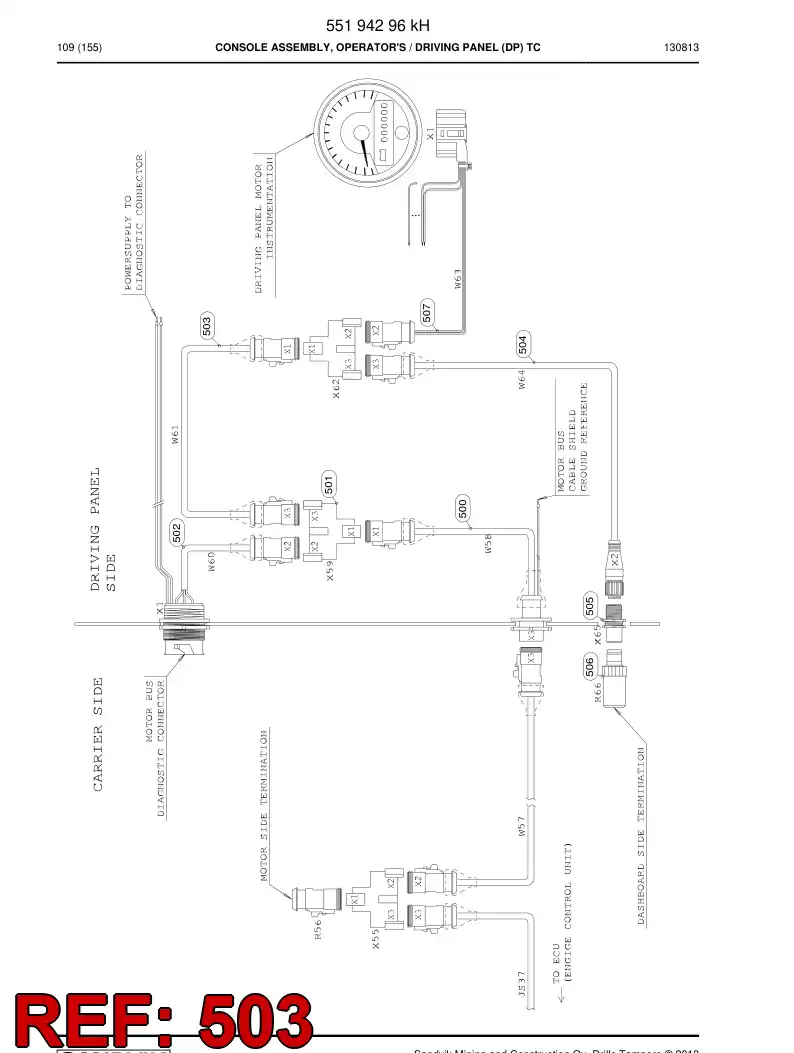 55203264a 552 032 64a Wiring Harness Assembly - Sandvik Technical Drawing