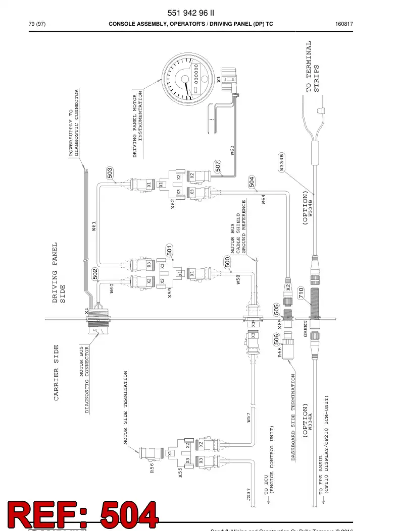 55203265a 552 032 65a Wiring Harness Assembly - Sandvik Technical Drawing