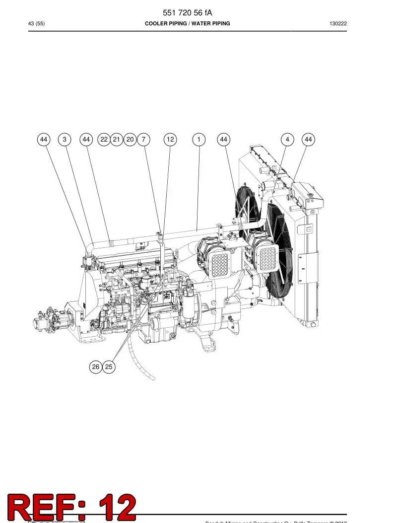 55203438a 552 034 38a Plate - Sandvik Technical Drawing