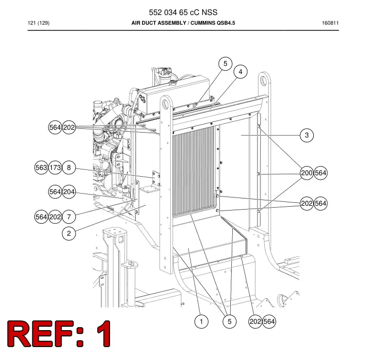 55203467b 552 034 67b Deflector, Air - Sandvik Technical Drawing