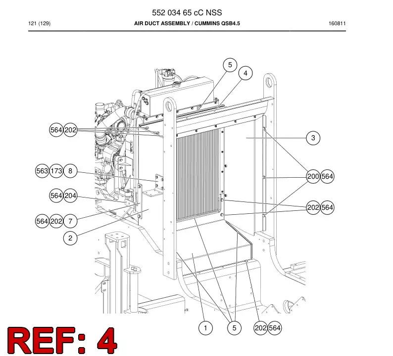 55203470a 552 034 70a Deflector, Air - Sandvik Technical Drawing