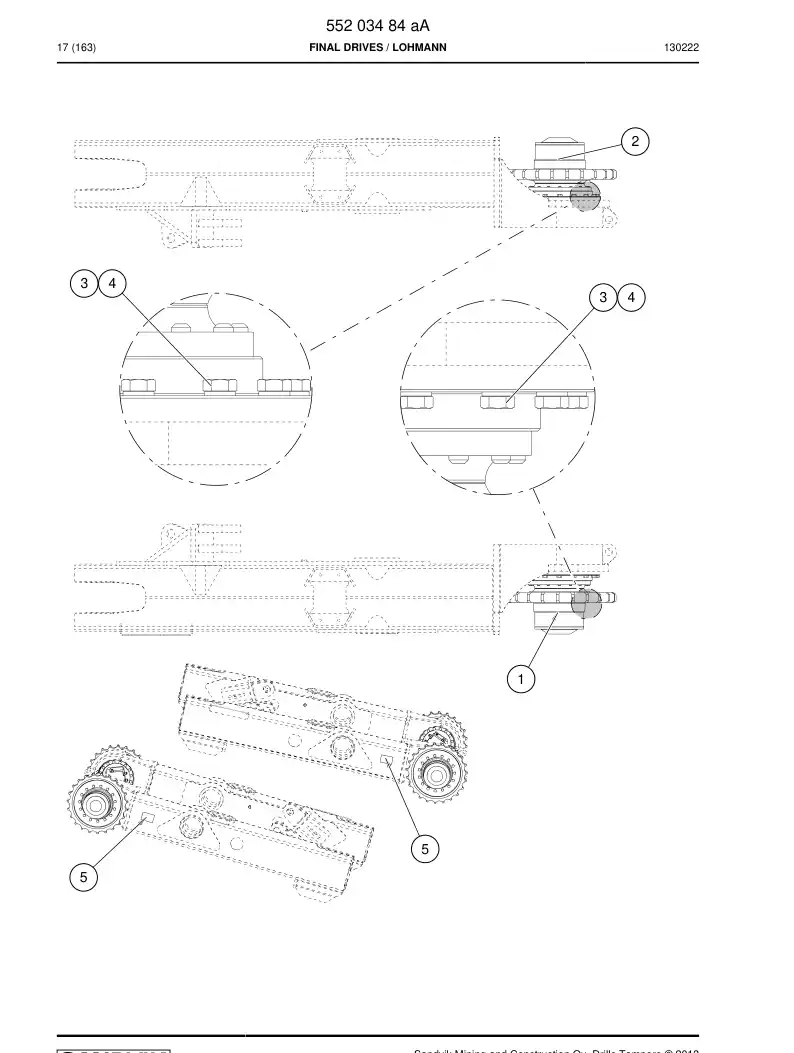 55203484a 552 034 84a Final Drives - Sandvik Technical Drawing
