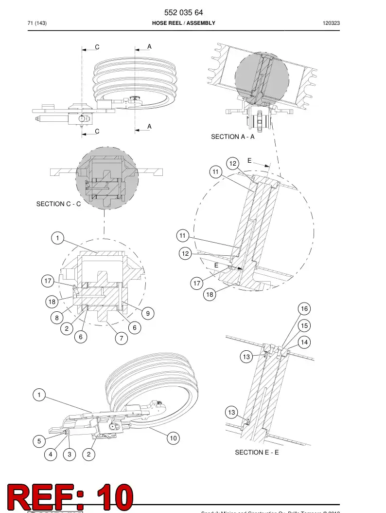 55203577 552 035 77 Roller - Sandvik Technical Drawing