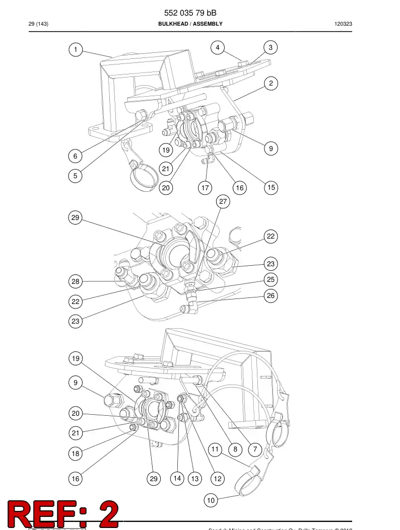 55203580 552 035 80 Bulkhead - Sandvik Technical Drawing