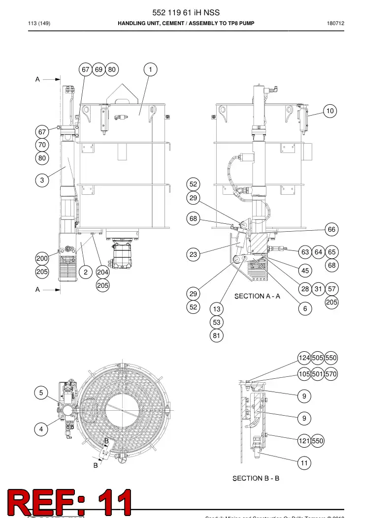 55203586 552 035 86 Union, Bulkhead - Sandvik Technical Drawing