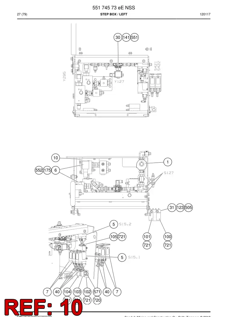 55203643 552 036 43 Bracket - Sandvik Technical Drawing