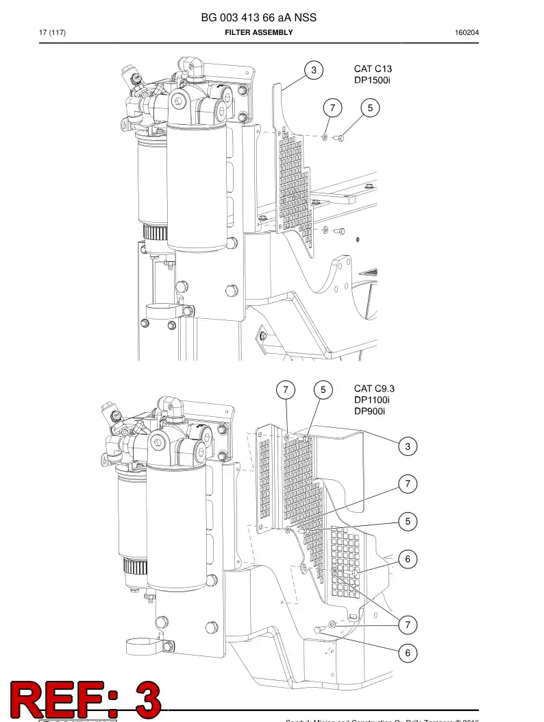 55203667 552 036 67 Plate - Sandvik Technical Drawing