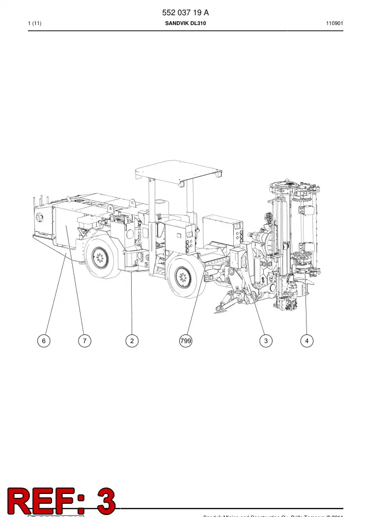 55203703b 552 037 03b Boom module - Sandvik Technical Drawing