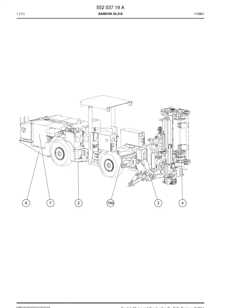 55203719 552 037 19 SANDVIK DL310 - Sandvik Technical Drawing