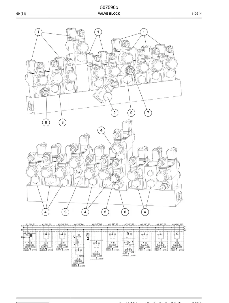 55203772b 552 037 72b SEAL KIT - Sandvik Technical Drawing