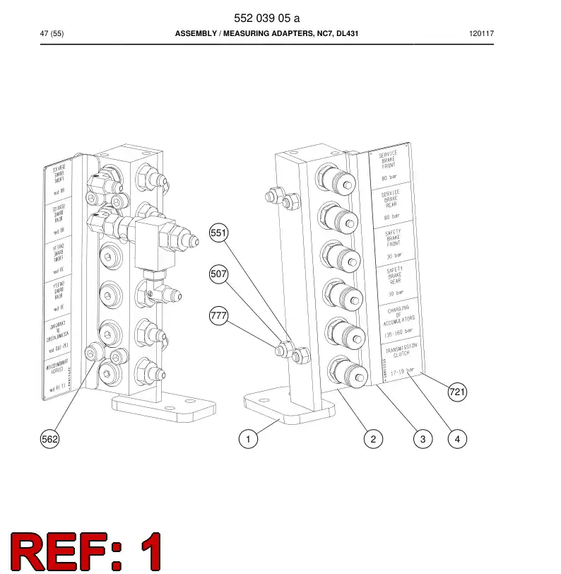 55203779 552 037 79 Bracket - Sandvik Technical Drawing