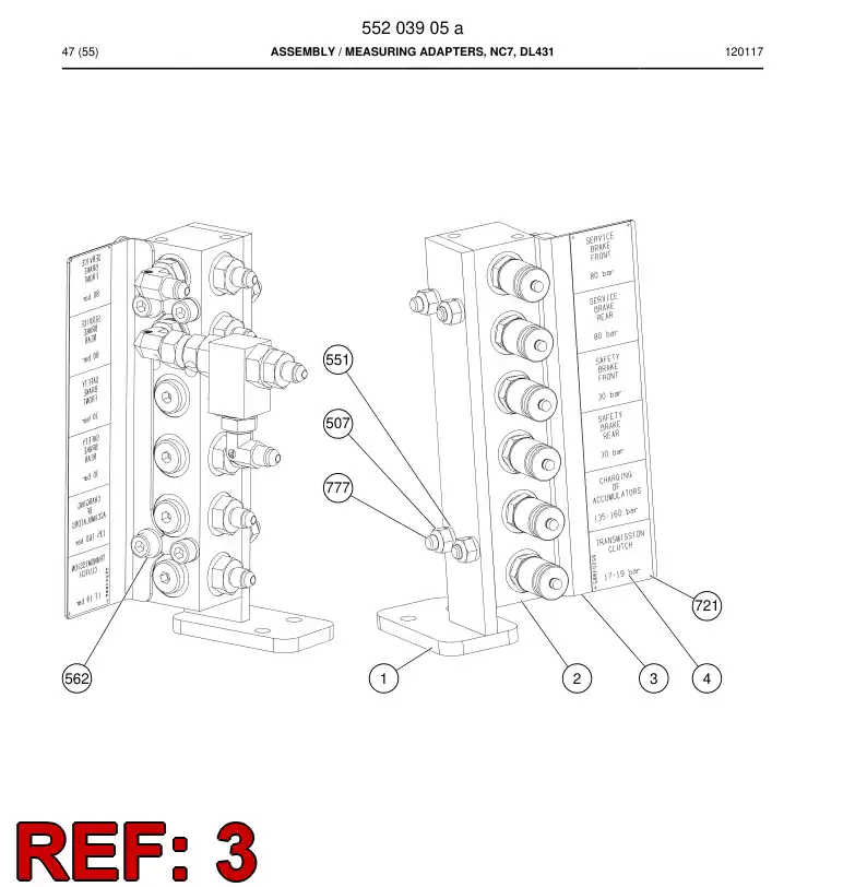 55203807a 552 038 07a Plate - Sandvik Technical Drawing