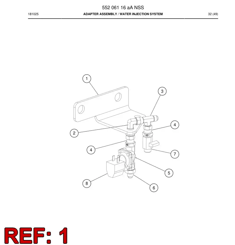 55203854 552 038 54 Plate, Mounting - Sandvik Technical Drawing