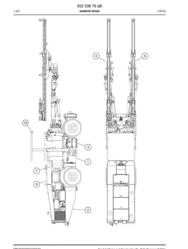 55203879a 552 038 79a SANDVIK DD320 - Sandvik Technical Drawing