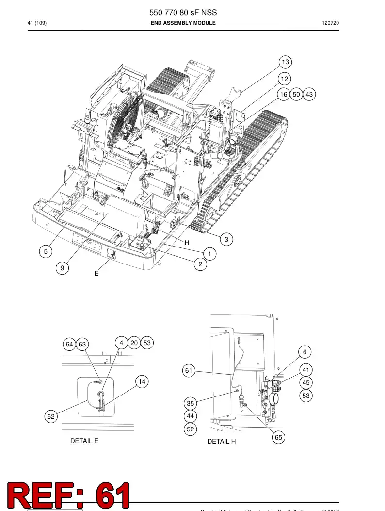 55203906 552 039 06 Wire rope - Sandvik Technical Drawing