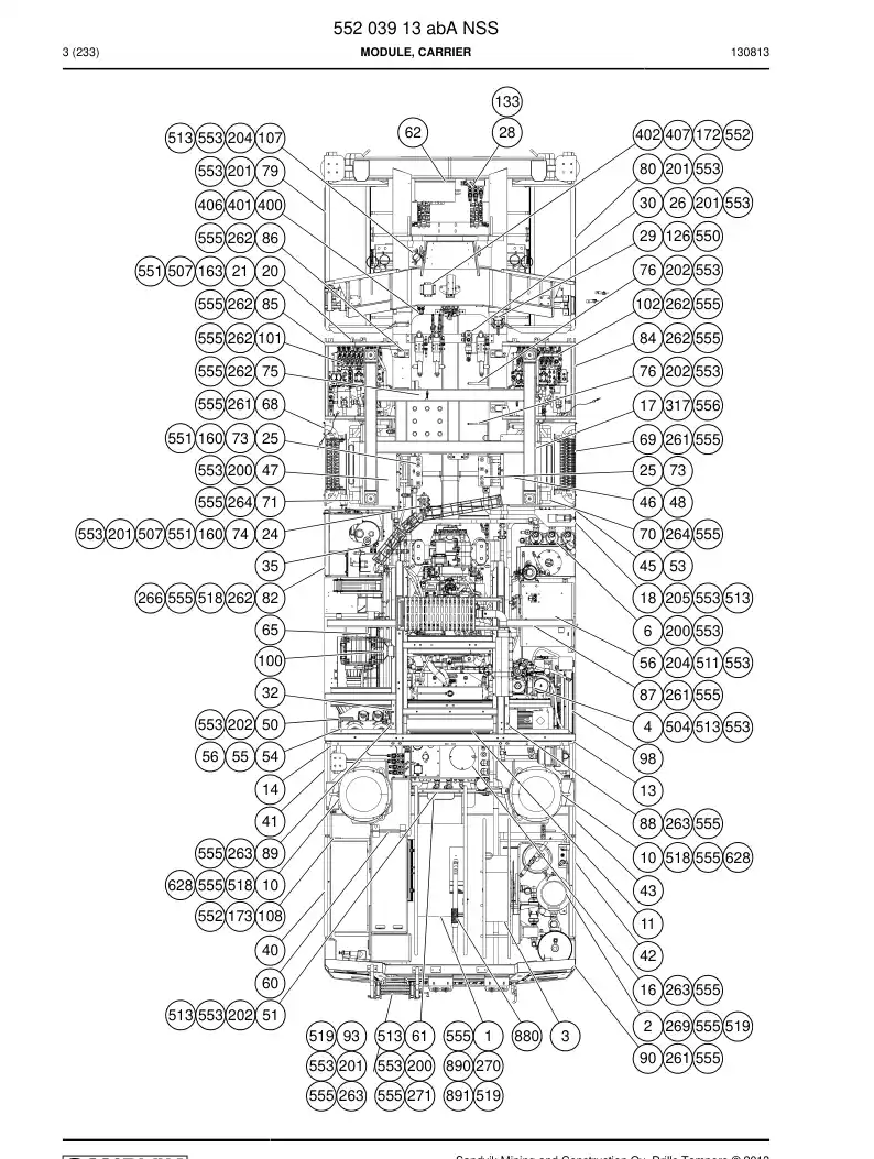 55203913ab 552 039 13ab Module, Carrier - Sandvik Technical Drawing