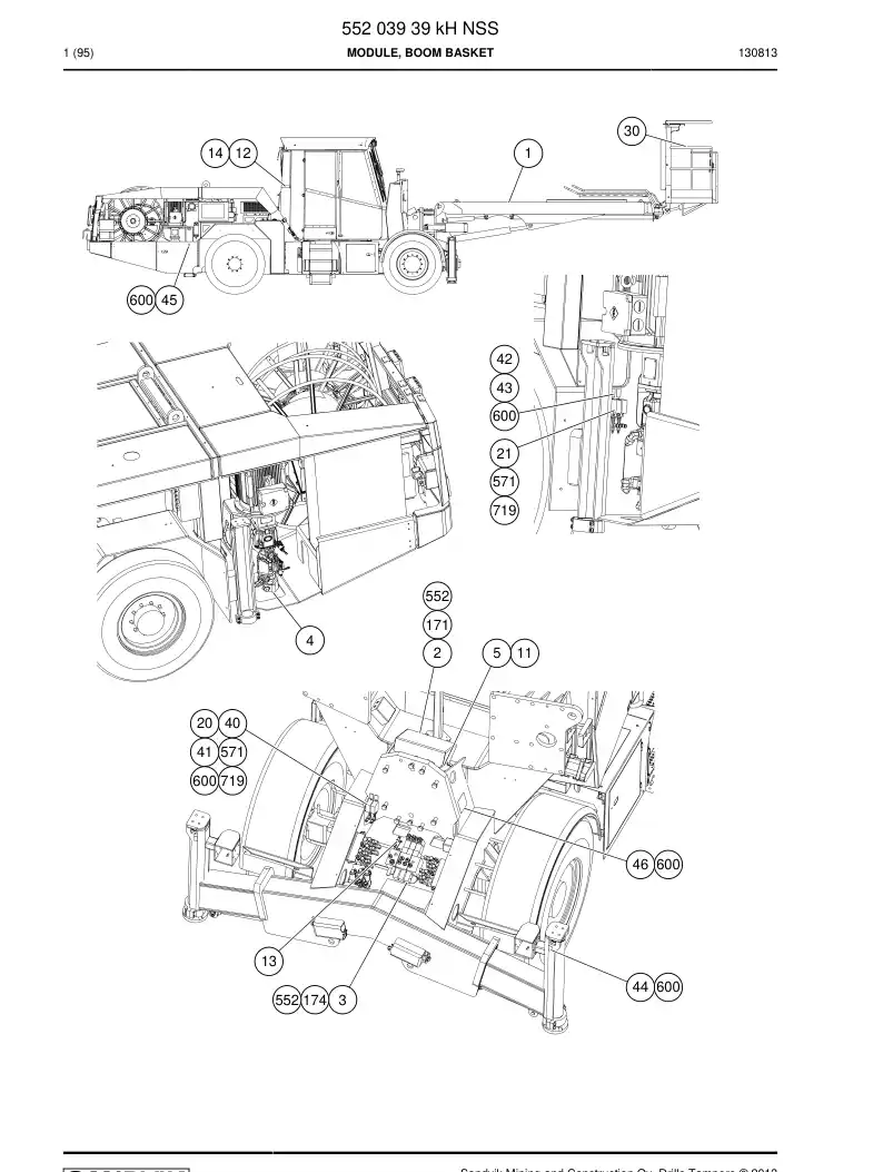 55203939k 552 039 39k Module, Boom Basket - Sandvik Technical Drawing