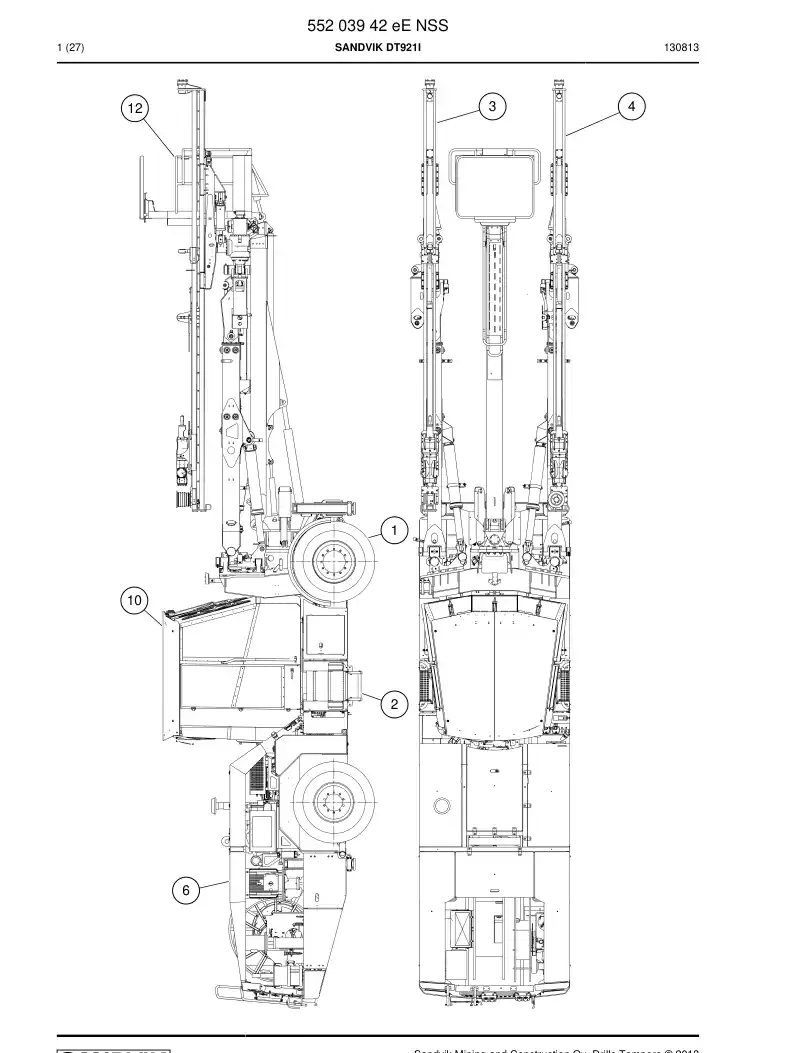 55203942e 552 039 42e Sandvik DT921i - Sandvik Technical Drawing