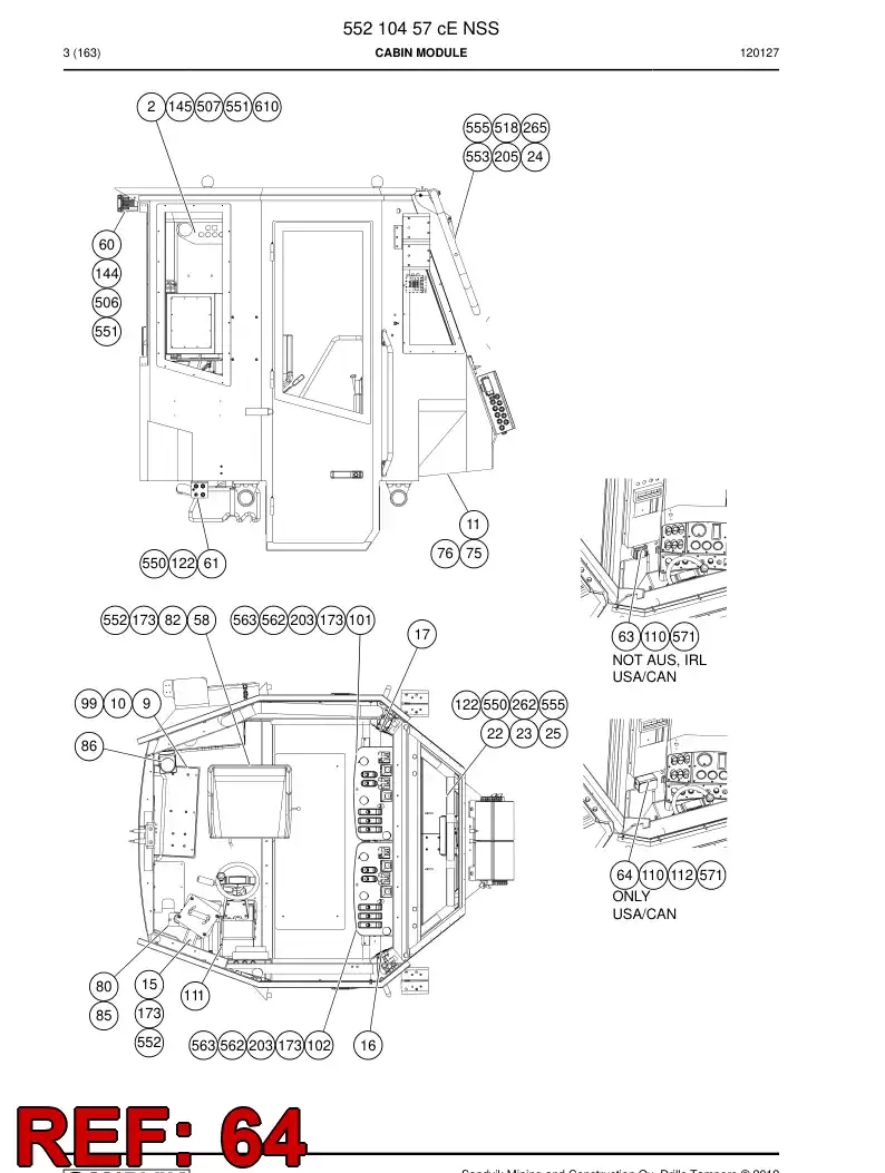 55203946 552 039 46 Housing assembly - Sandvik Technical Drawing