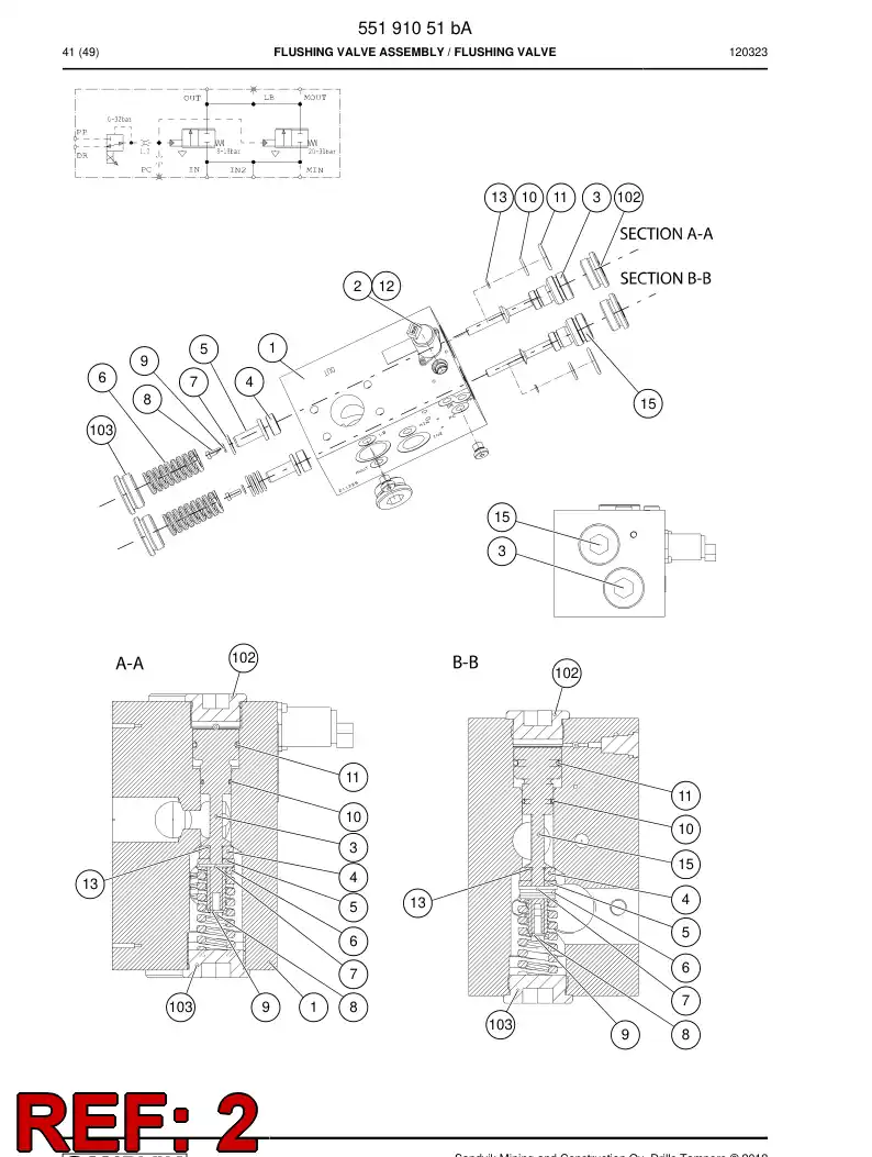 55204037 552 040 37 Spool - Sandvik Technical Drawing
