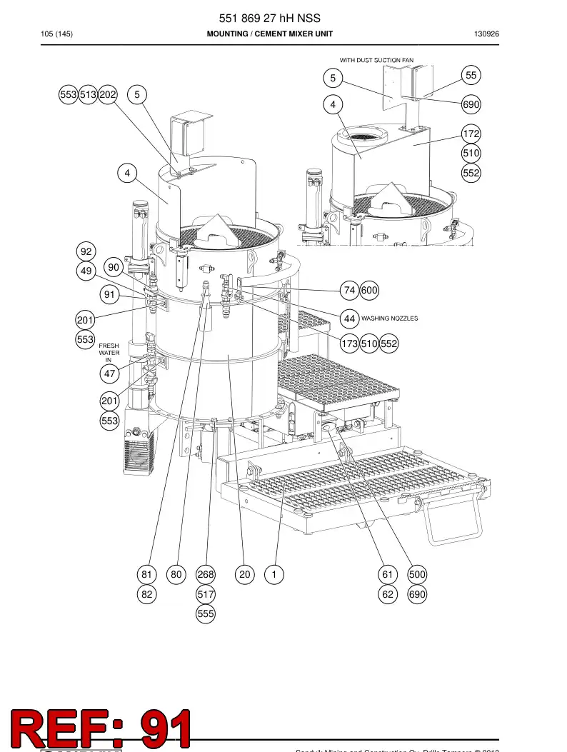 55204091 552 040 91 Plate lug - Sandvik Technical Drawing