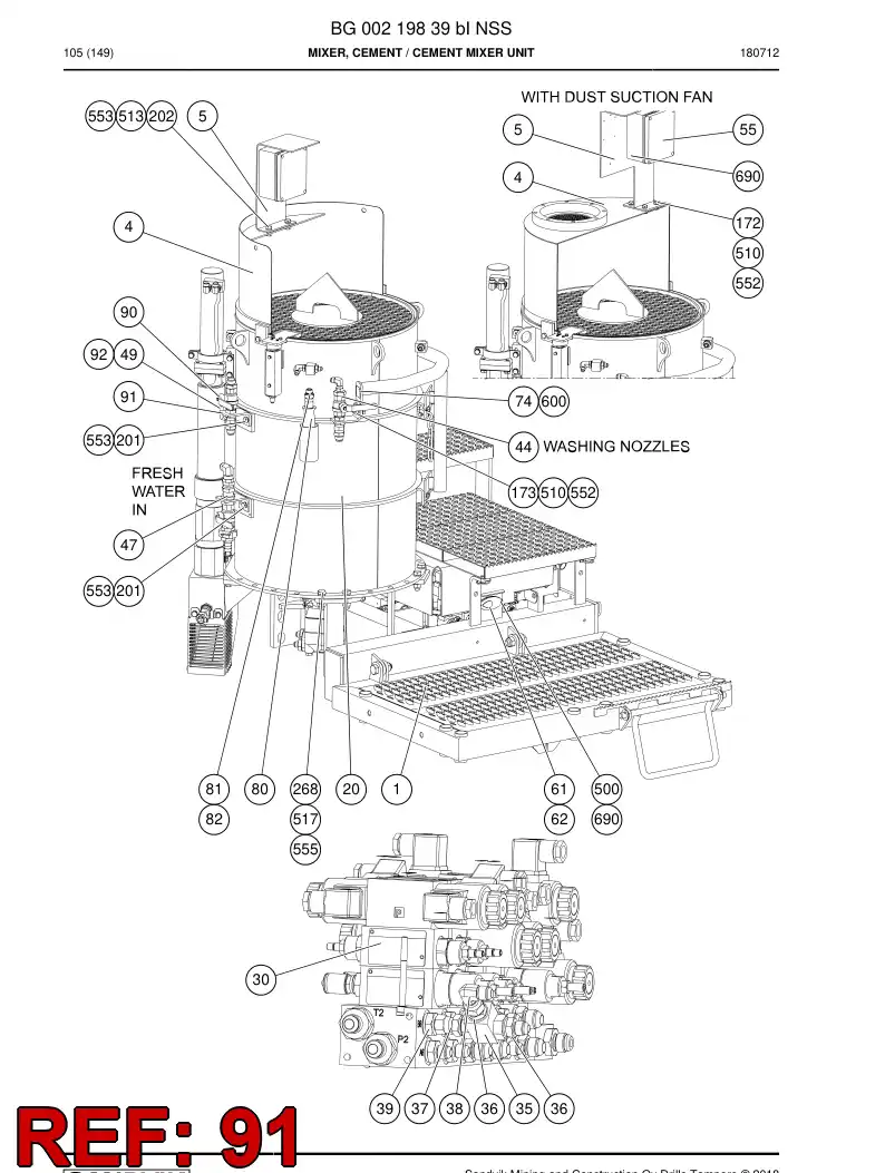 55204091b 552 040 91b BORNE - Sandvik Technical Drawing