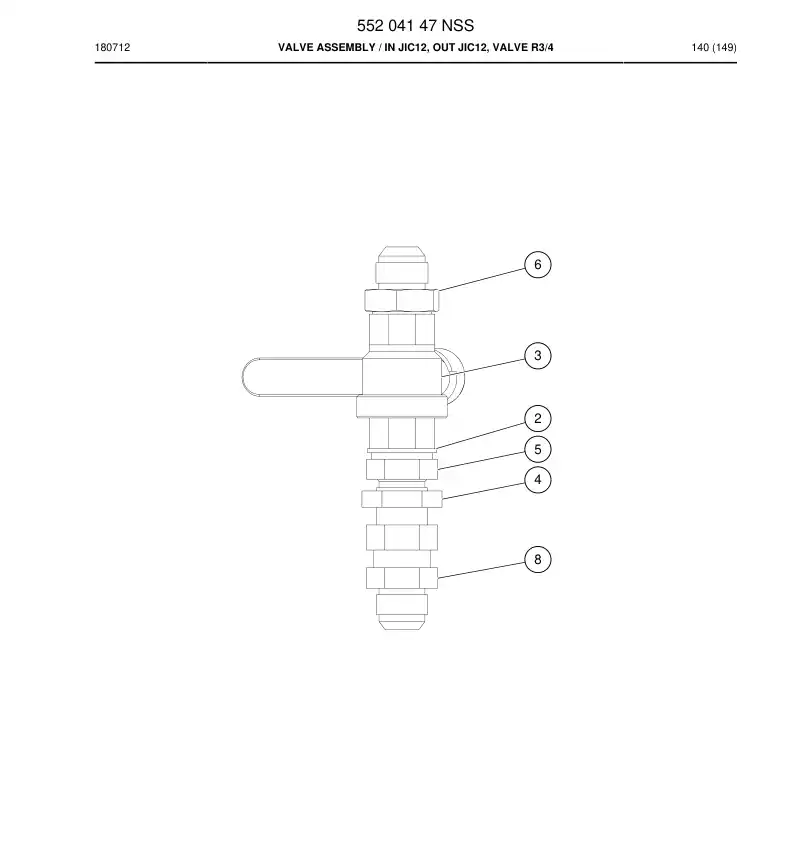 55204147 552 041 47 ASSEMBLY DA VLVULA - Sandvik Technical Drawing
