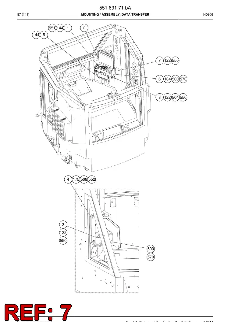 55204156a 552 041 56a Plate - Sandvik Technical Drawing