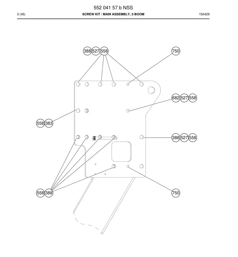 55204157b 552 041 57b Screw Kit - Sandvik Technical Drawing