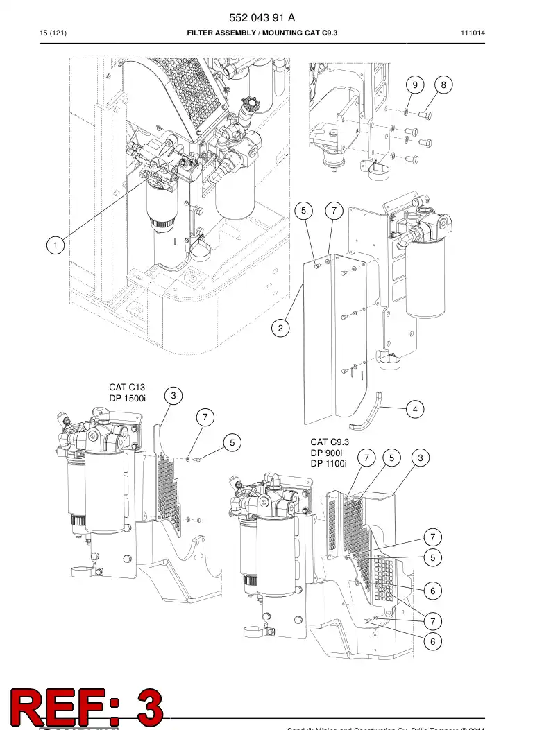 55204280 552 042 80 Plate - Sandvik Technical Drawing