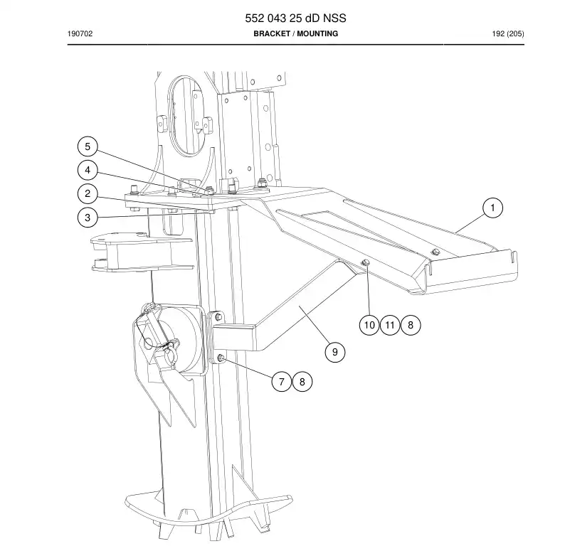55204325d 552 043 25d Bracket - Sandvik Technical Drawing
