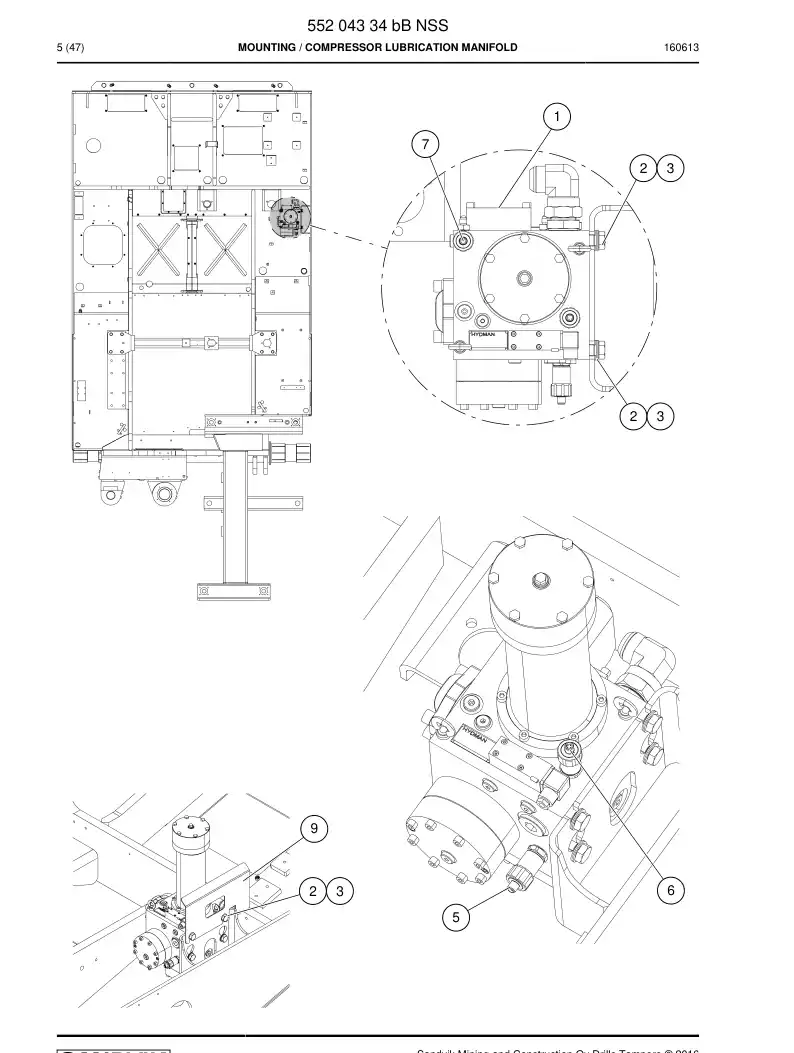 55204334b 552 043 34b Mounting - Sandvik Technical Drawing