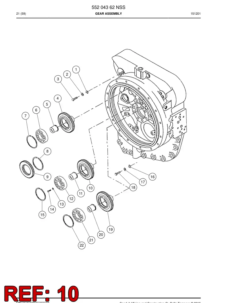 55204370 552 043 70 Gear - Sandvik Technical Drawing