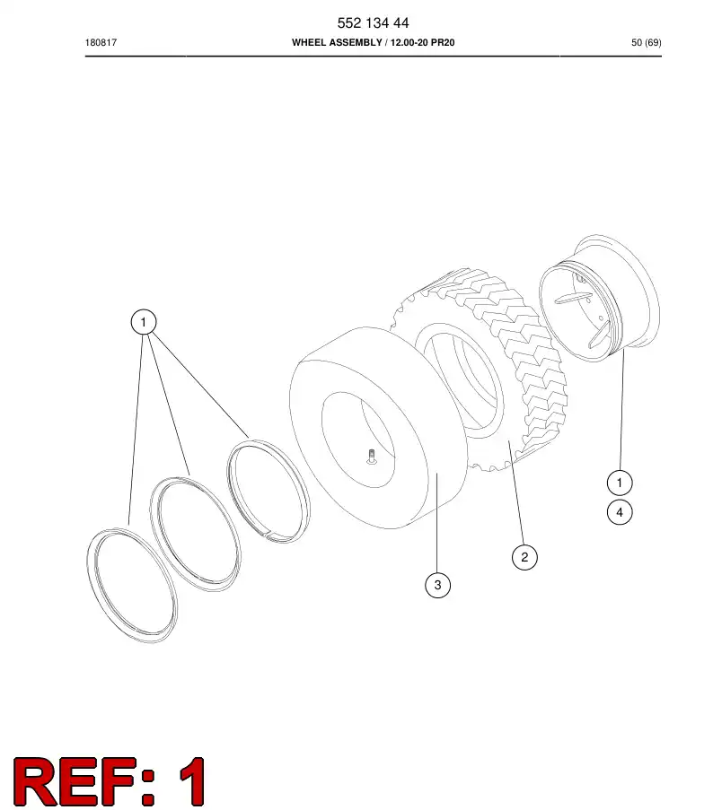 55204408a 552 044 08a Rim - Sandvik Technical Drawing
