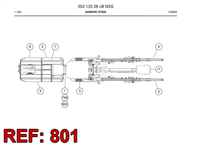 55204487d 552 044 87d Hosing - Sandvik Technical Drawing