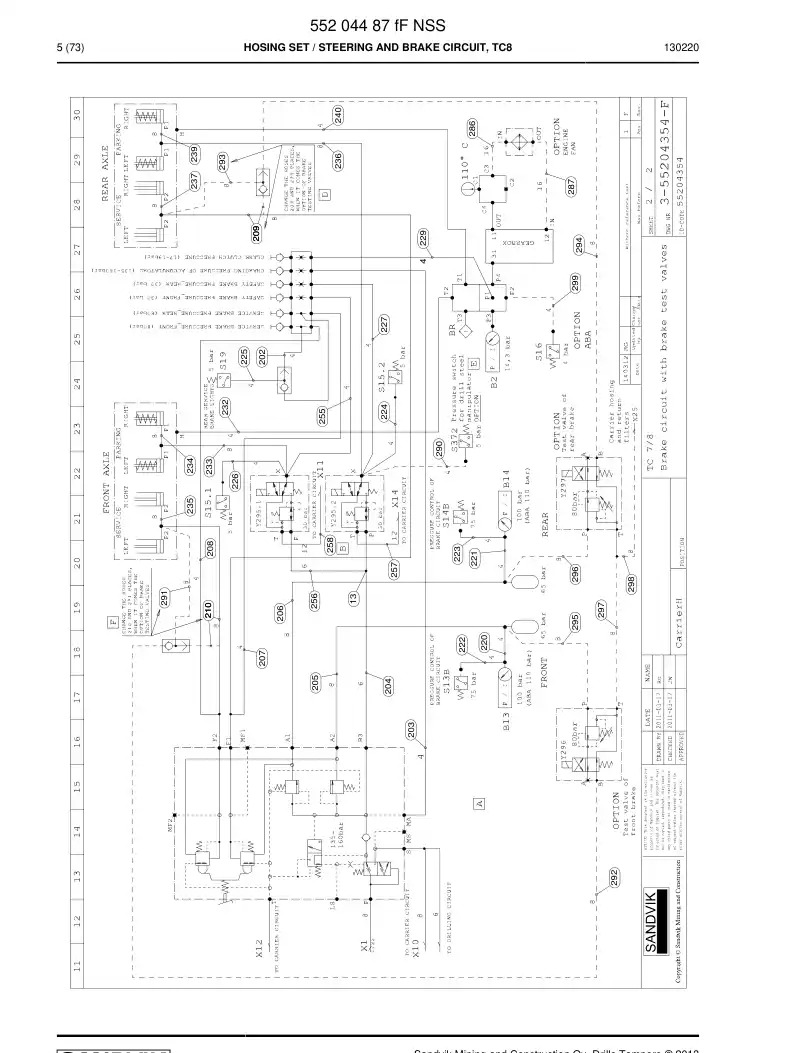 55204487f 552 044 87f Hosing Set - Sandvik Technical Drawing
