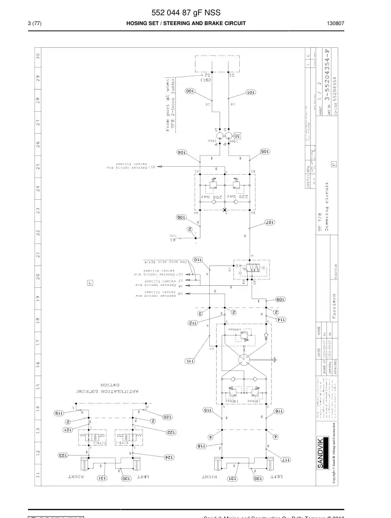 55204487g 552 044 87g Hosing Set - Sandvik Technical Drawing