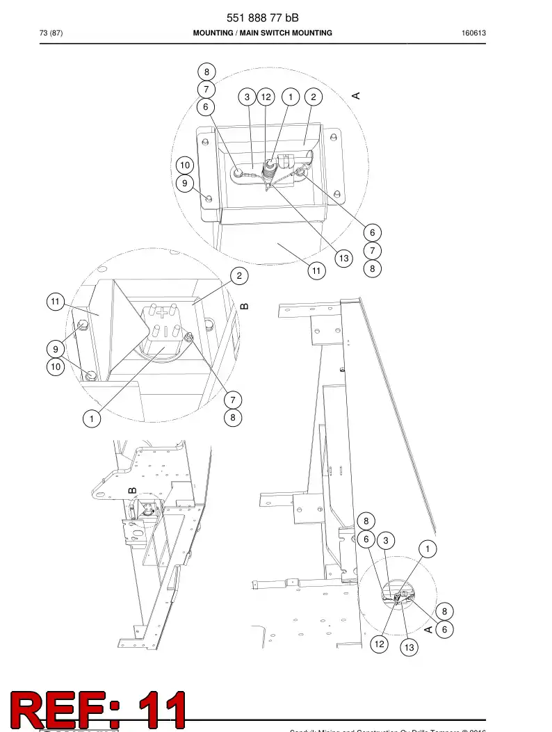 55204652a 552 046 52a Plate, Cover - Sandvik Technical Drawing