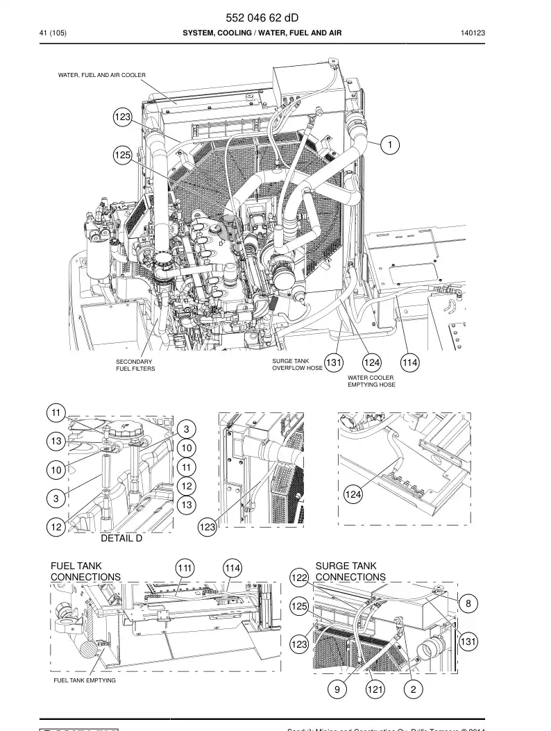 55204662d 552 046 62d System, Cooling - Sandvik Technical Drawing
