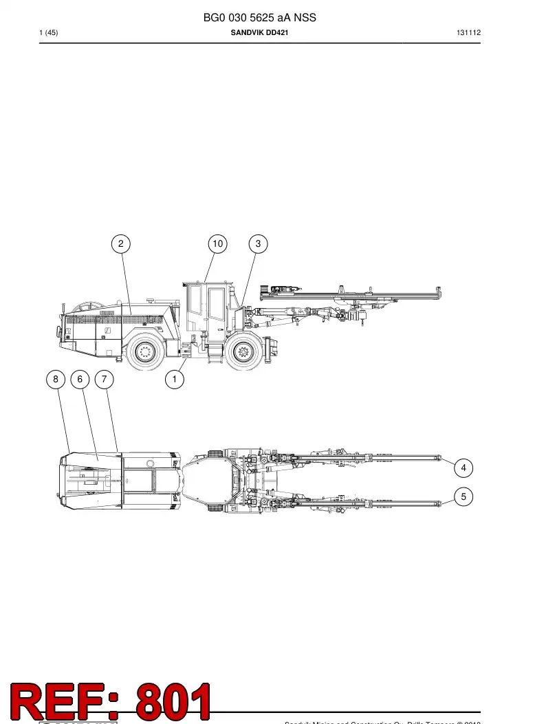 55204683i 552 046 83i Hosing Set - Sandvik Technical Drawing