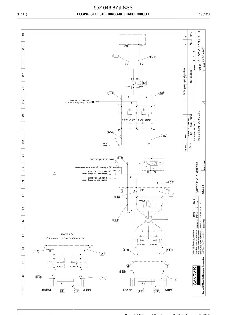 55204687j 552 046 87j Hosing Set - Sandvik Technical Drawing