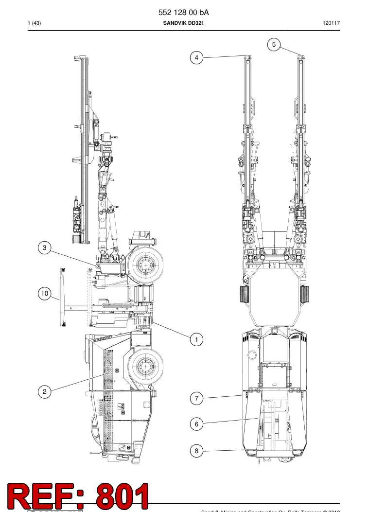 55204688f 552 046 88f Hosing - Sandvik Technical Drawing