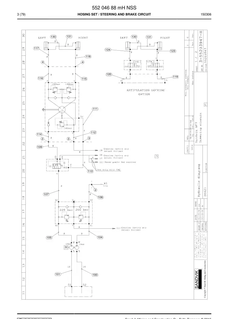55204688m 552 046 88m Hosing Set - Sandvik Technical Drawing