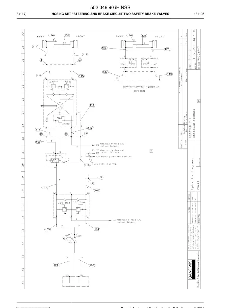 55204690i 552 046 90i Hosing Set - Sandvik Technical Drawing
