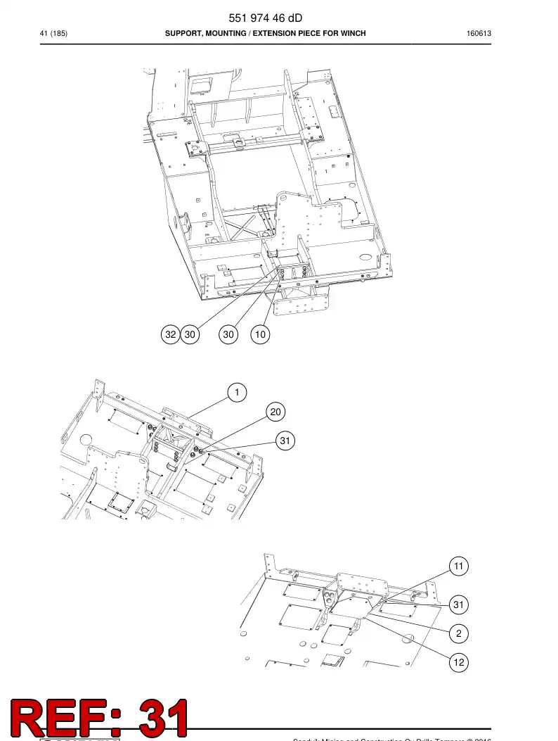 55204695 552 046 95 Washer, Lock, Double - Sandvik Technical Drawing