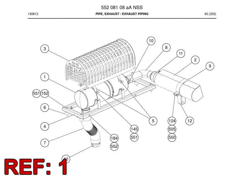 55204713a 552 047 13a Purifier / Silencer - Sandvik Technical Drawing