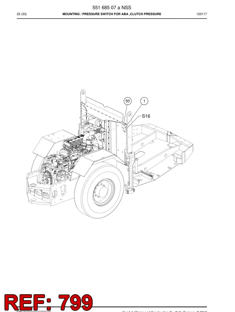 55204716a 552 047 16a Hosing - Sandvik Technical Drawing